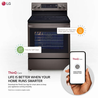 Lg LREL6325D 6.3 cu ft. Smart Wi-Fi Enabled True Convection InstaView® Electric Range with Air Fry