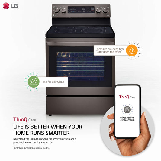Lg LREL6325D 6.3 cu ft. Smart Wi-Fi Enabled True Convection InstaView® Electric Range with Air Fry