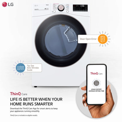 Lg DLGX4001W 7.4 cu. ft. Large Capacity Front Load Gas Dryer - White