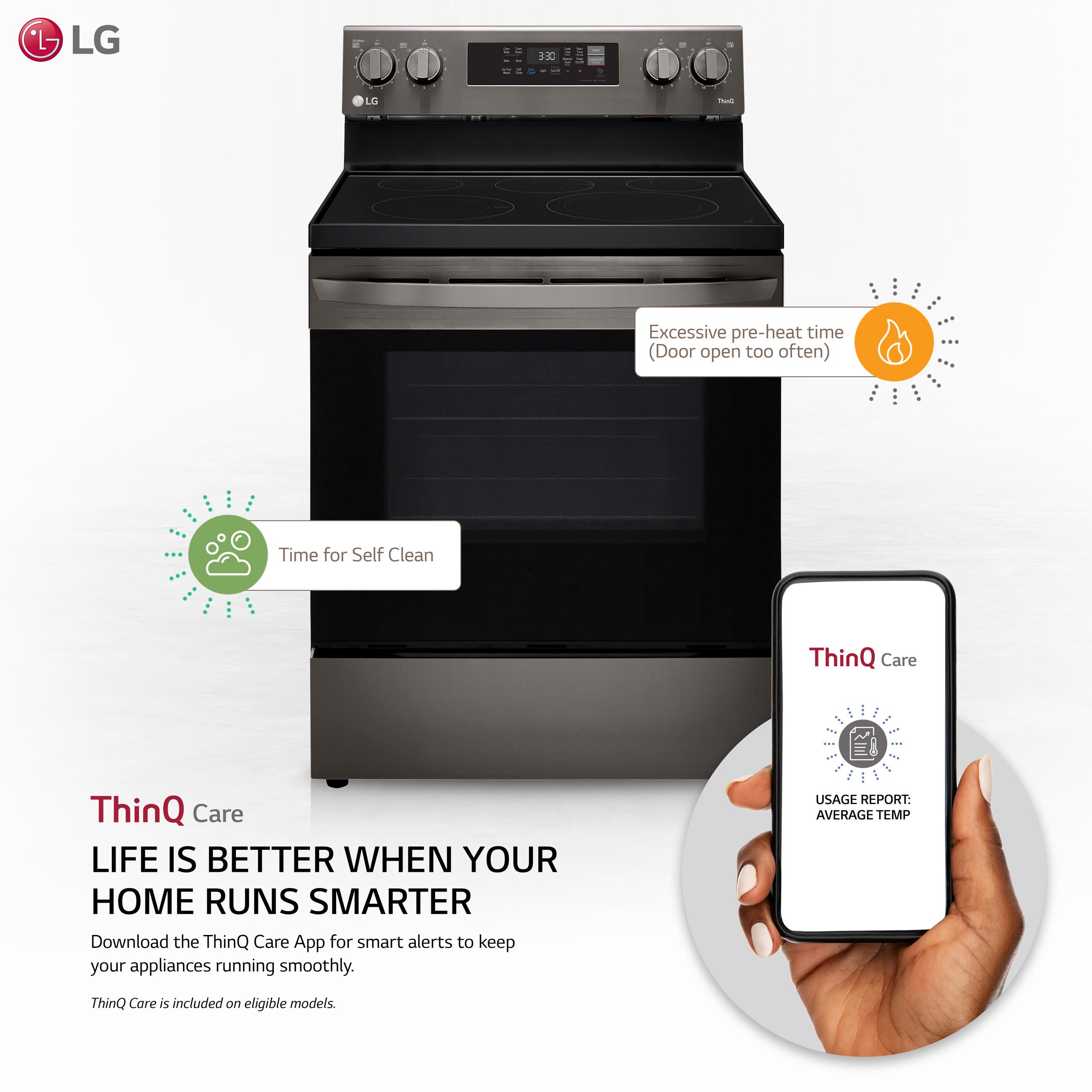 Lg 6.3 cu ft. Smart Wi-Fi Enabled Fan Convection Electric Range with Air Fry