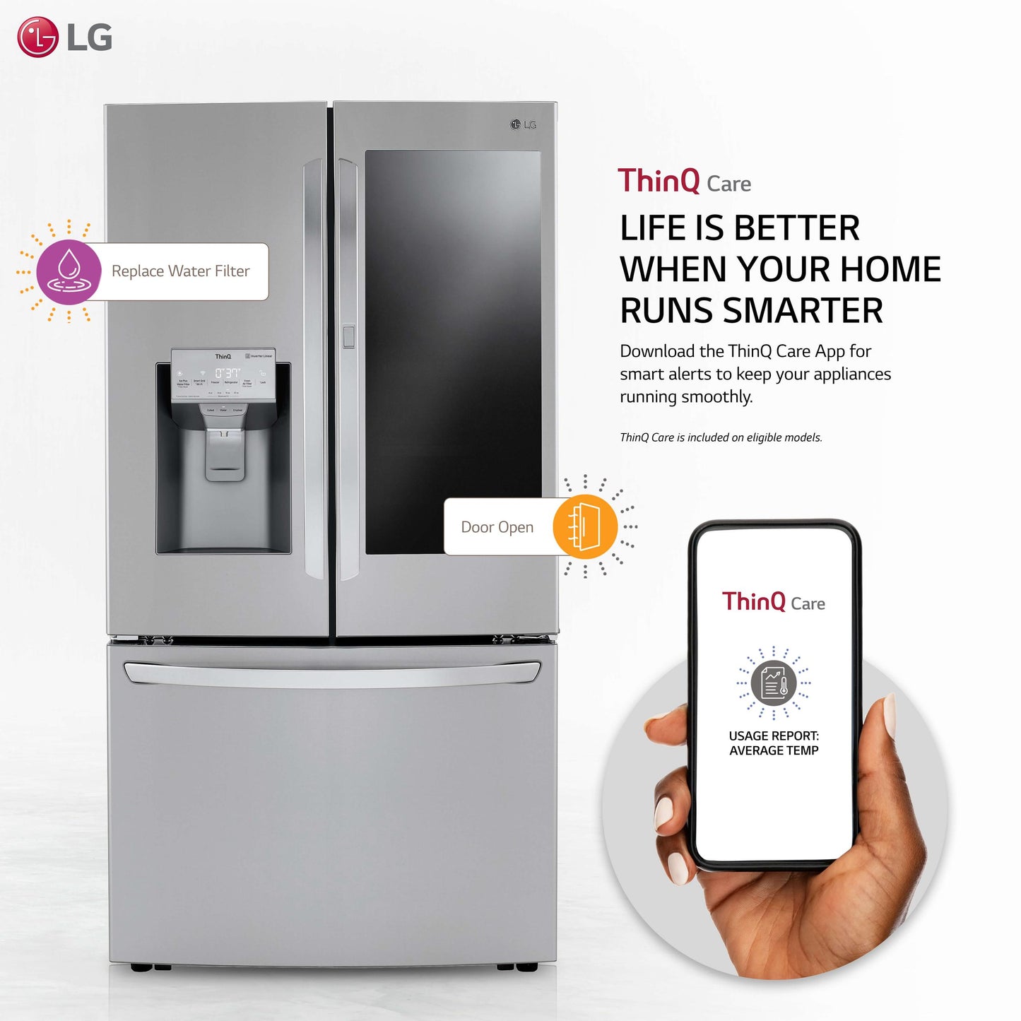 Lg 30 cu. ft. Smart InstaView® Door-in-Door® Refrigerator with Craft Ice™