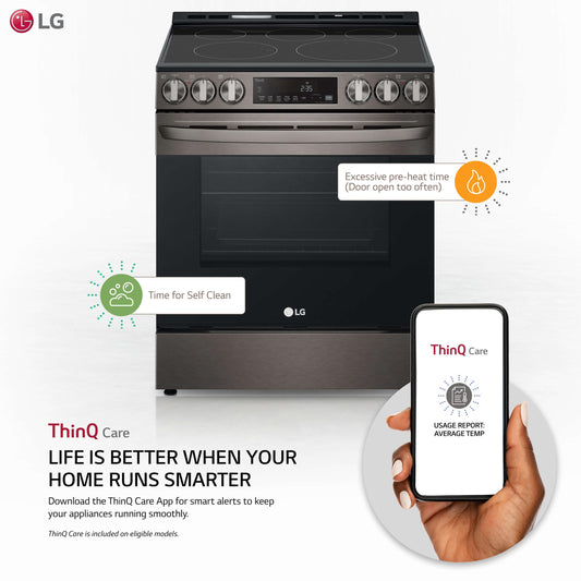 Lg LSEL6333D 6.3 cu ft. Smart Wi-Fi Enabled Fan Convection Electric Slide-in Range with Air Fry & EasyClean®