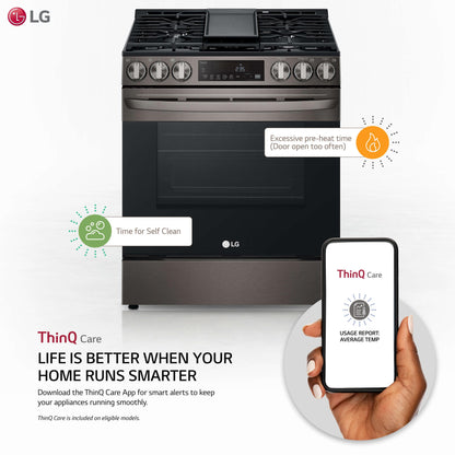 Lg LSGL5833D 5.8 cu ft. Smart Wi-Fi Enabled Fan Convection Gas Slide-in Range with Air Fry & EasyClean®