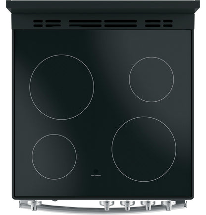 JAS640RMSS GE® ENERGY STAR® 24" Free-Standing/Slide-in Front Control Range with Steam Clean and Large Window