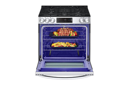 Lg LSGL5831F 5.8 cu.ft. Gas Single OvenSlide-in Range, EasyClean® plus Self Clean, ThinQ™, Printproof™ StainlessSteel
