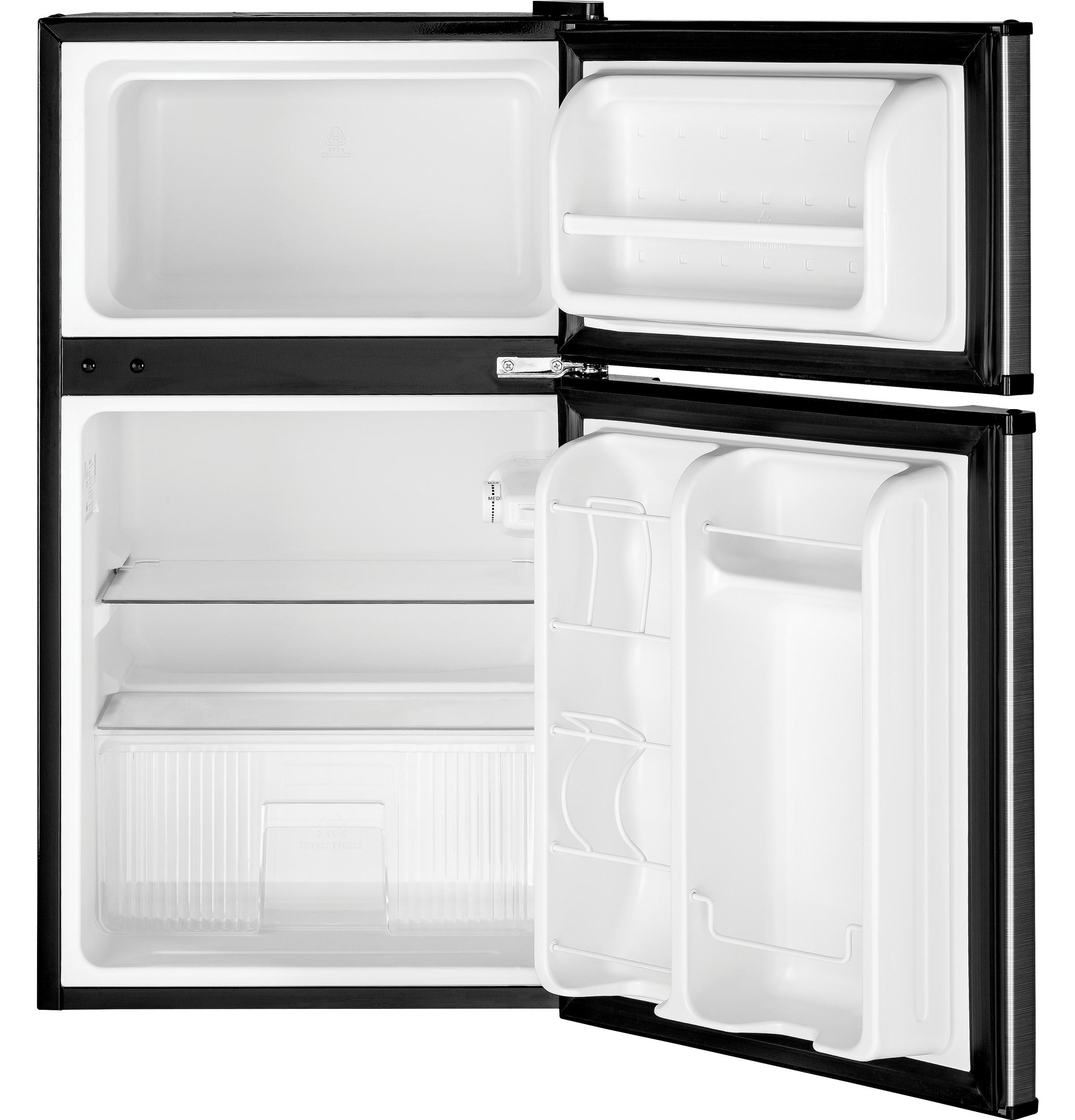 GDE03GLKLB GE® ENERGY STAR® Double-Door Compact Refrigerator