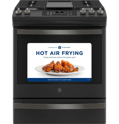GE® 30" Slide-In Front-Control Convection Gas Range with No Preheat Air Fry