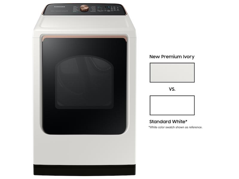 Samsung 7.4 cu. ft. Smart Electric Dryer with Steam Sanitize  in Ivory