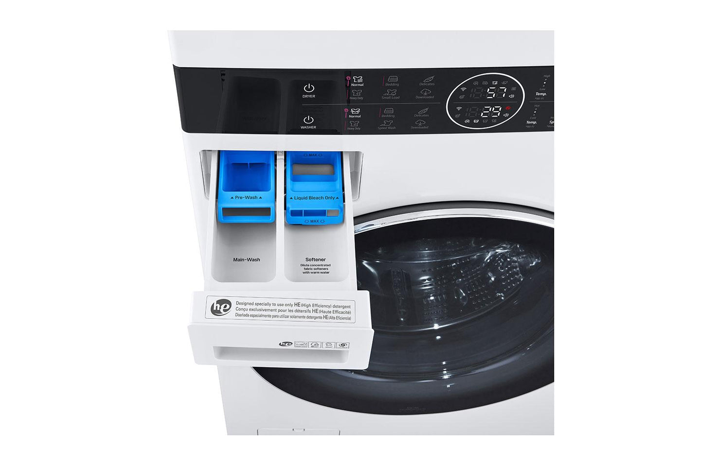 Lg WKGX201HWA Single Unit Front Load LG WashTower™ with Center Control™ 4.5 cu. ft. Washer and 7.4 cu. ft. Gas Dryer