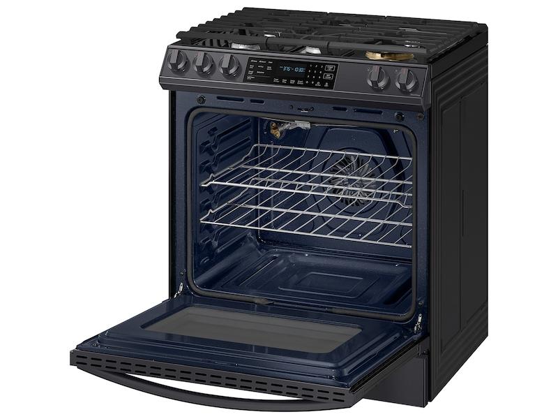 6.0 cu ft. Smart Slide-in Gas Range with Air Fry in Black Stainless Steel