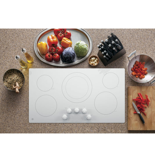 JP3036TLWW GE® 36" Built-In Knob Control Electric Cooktop