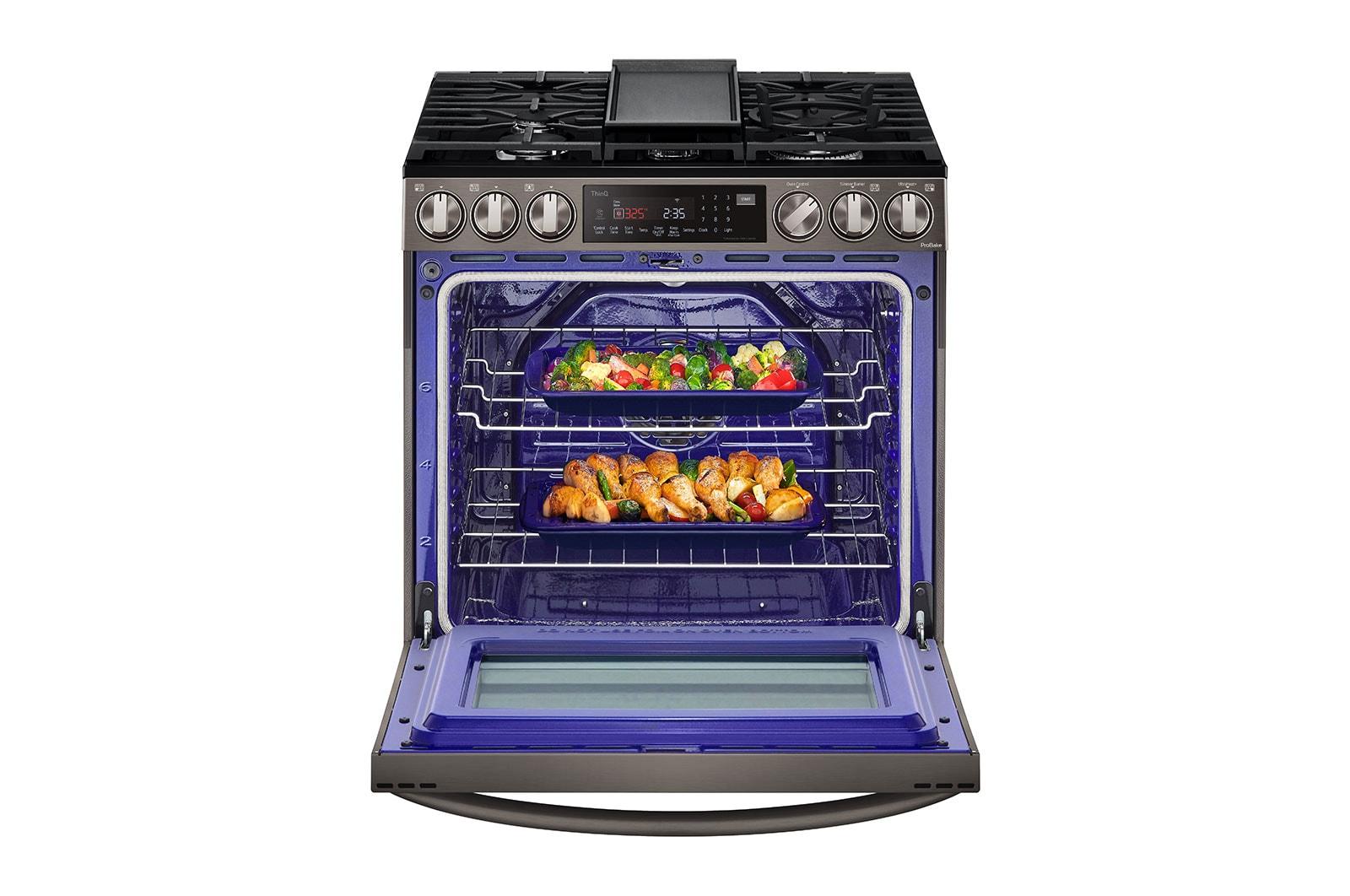 Lg 6.3 cu ft. Smart Wi-Fi Enabled ProBake Convection® InstaView™ Gas Slide-in Range with Air Fry