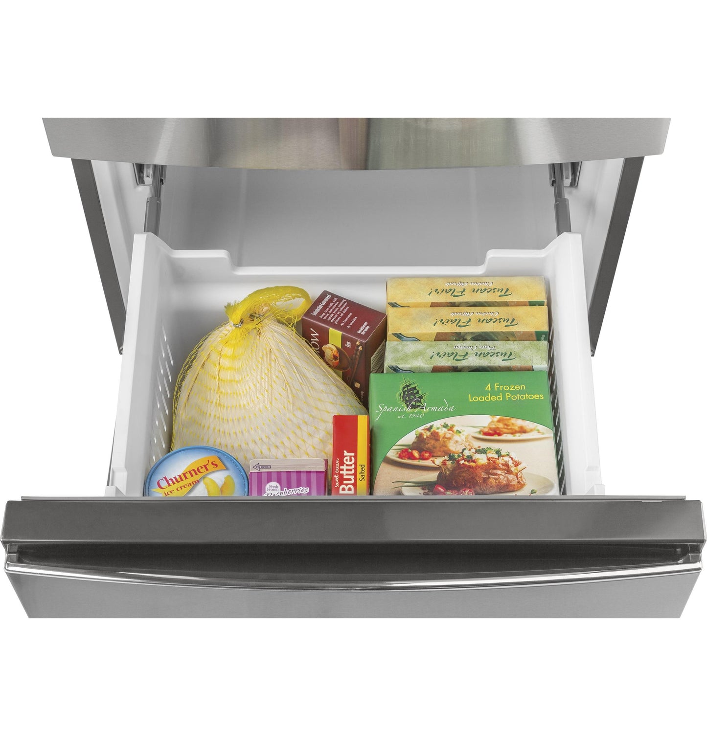 GLE12HSPSS GE® ENERGY STAR® 11.9 Cu. Ft. Bottom-Freezer Refrigerator