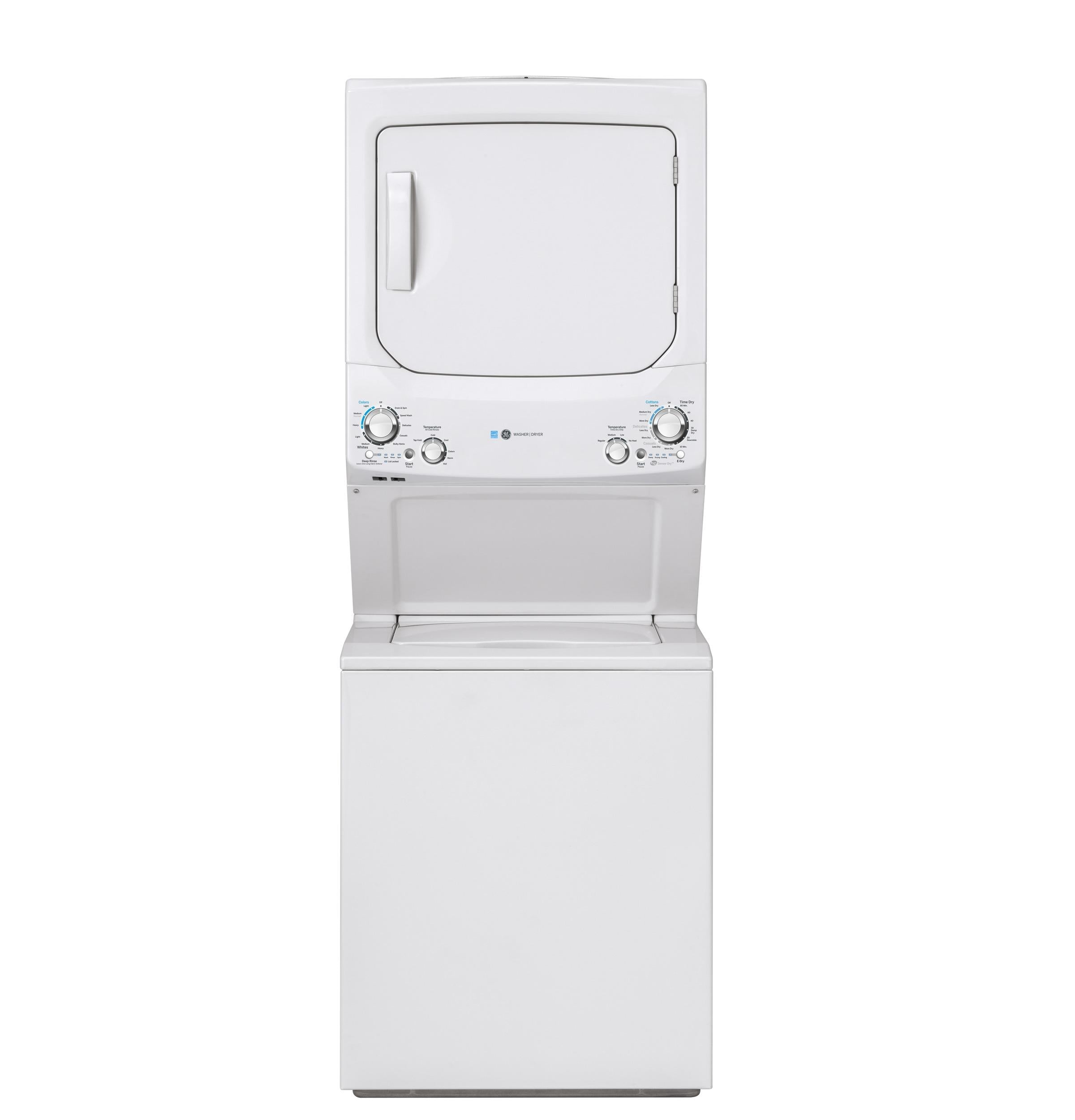 GE Unitized Spacemaker® ENERGY STAR® 3.9 cu. ft. Capacity Washer with Stainless Steel Basket and 5.9 cu. ft. Capacity Gas Dryer