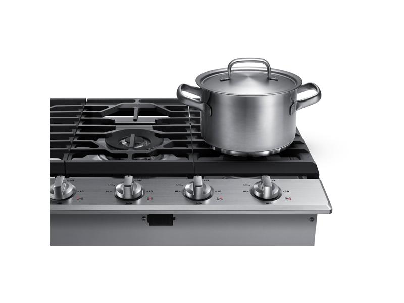 Samsung NA36N6555TS 36" Smart Gas Cooktop with Illuminated Knobs in Stainless Steel