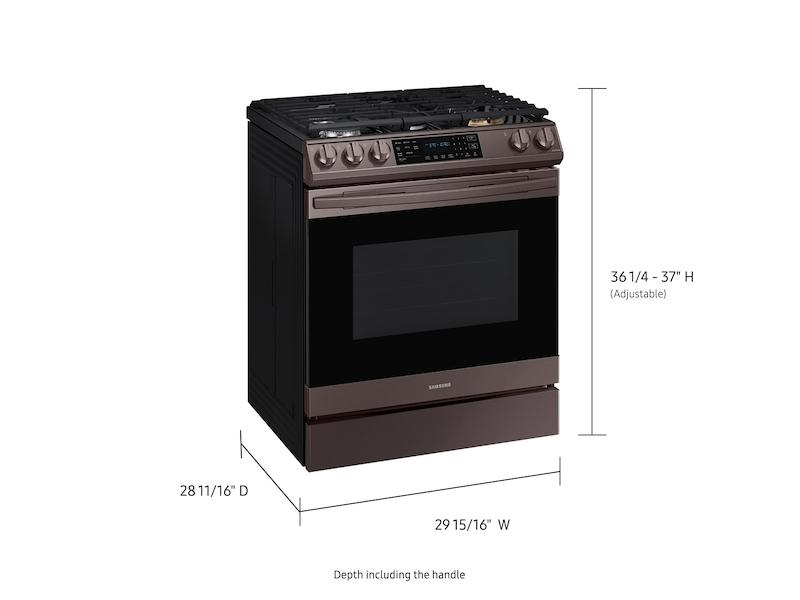 Samsung 6.0 cu ft. Smart Slide-in Gas Range with Air Fry in Tuscan Stainless Steel