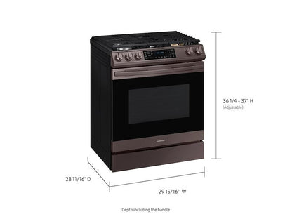 Samsung 6.0 cu ft. Smart Slide-in Gas Range with Air Fry in Tuscan Stainless Steel