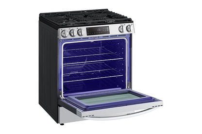 Lg LSGL5831F 5.8 cu.ft. Gas Single OvenSlide-in Range, EasyClean® plus Self Clean, ThinQ™, Printproof™ StainlessSteel
