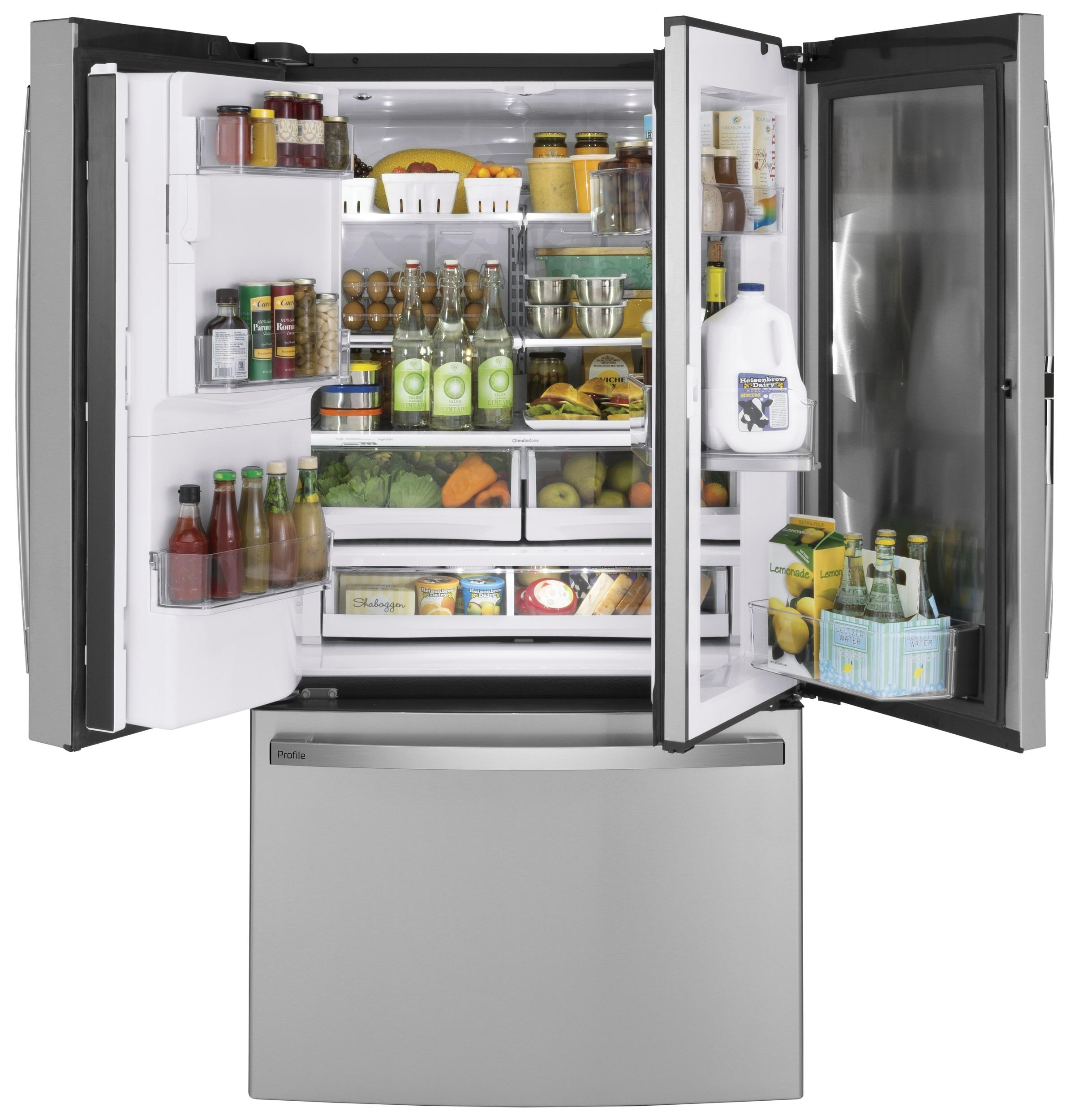 PFD28KYNFS GE Profile™ 27.7 Cu. Ft. Fingerprint Resistant French-Door Refrigerator with Door In Door and Hands-Free AutoFill