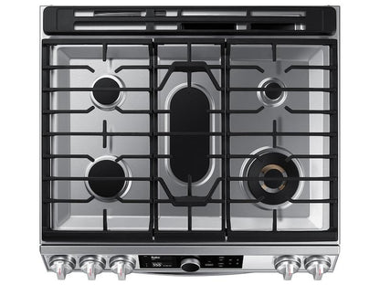 Samsung 6.3 cu. ft. Flex Duo™ Front Control Slide-in Dual Fuel Range with Smart Dial, Air Fry, and Wi-Fi in Stainless Steel