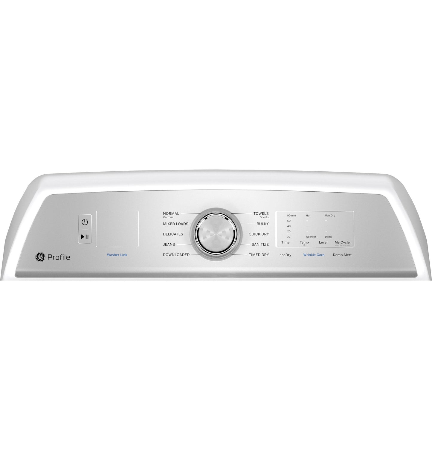 PTD60EBSRWS GE Profile™ ENERGY STAR® 7.4 cu. ft. Capacity aluminized alloy drum Electric Dryer with Sanitize Cycle and Sensor Dry