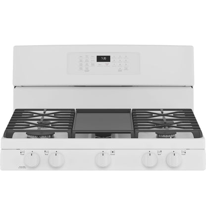 JGB735DPWW GE® 30" Free-Standing Gas Convection Range with No Preheat Air Fry