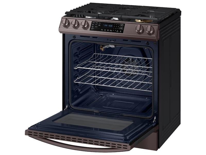 Samsung 6.0 cu ft. Smart Slide-in Gas Range with Air Fry in Tuscan Stainless Steel