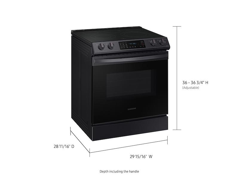 Samsung 6.3 cu. ft. Smart Slide-in Electric Range with Convection in Black Stainless Steel