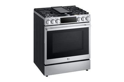 LSDS6338F LG STUDIO 6.3 cu. ft. Smart Wi-Fi Dual Fuel Slide-in Range with ProBake Convection® and EasyClean®