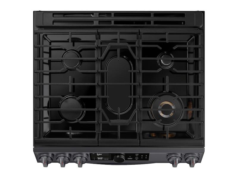 6.3 cu. ft. Flex Duo™ Front Control Slide-in Dual Fuel Range with Smart Dial, Air Fry, and Wi-Fi in Black Stainless Steel