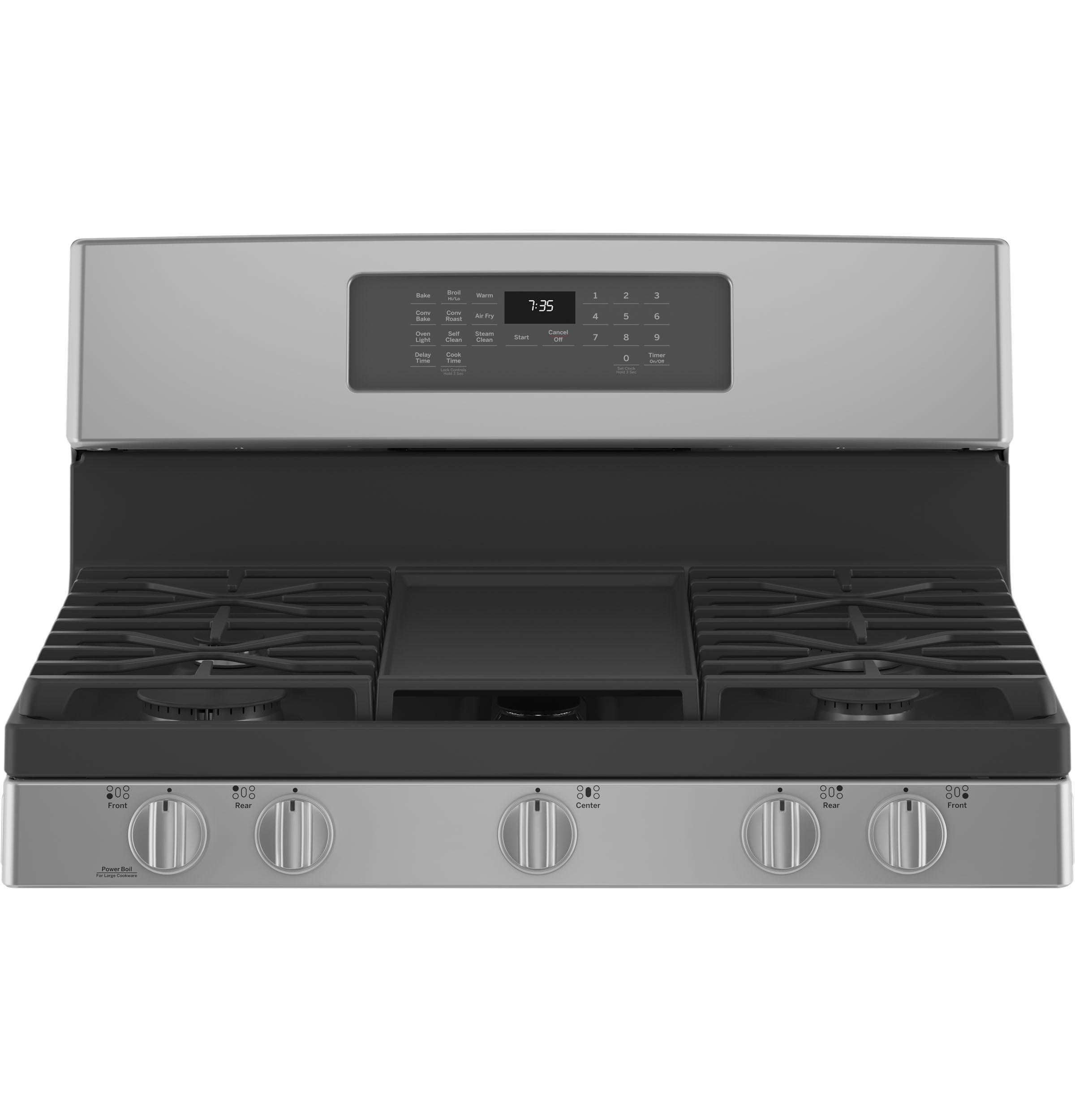 GE® 30 Slide-In Front-Control Convection Gas Range with No Preheat Air Fry