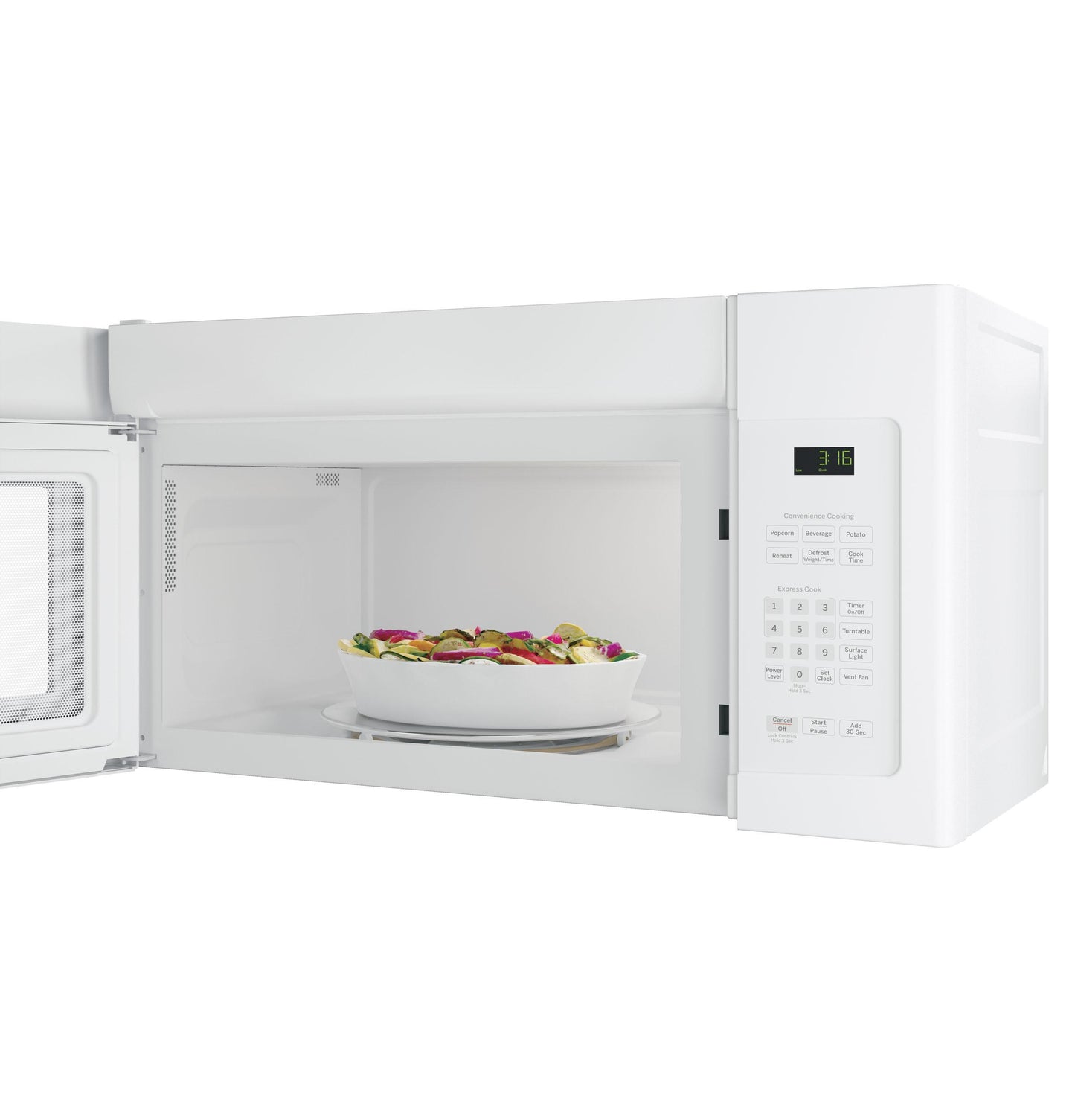 JNM3163DJWW GE® 1.6 Cu. Ft. Over-the-Range Microwave Oven with Recirculating Venting