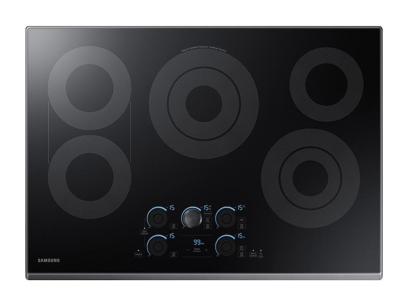 Samsung 30" Smart Electric Cooktop with Sync Elements in Black Stainless Steel