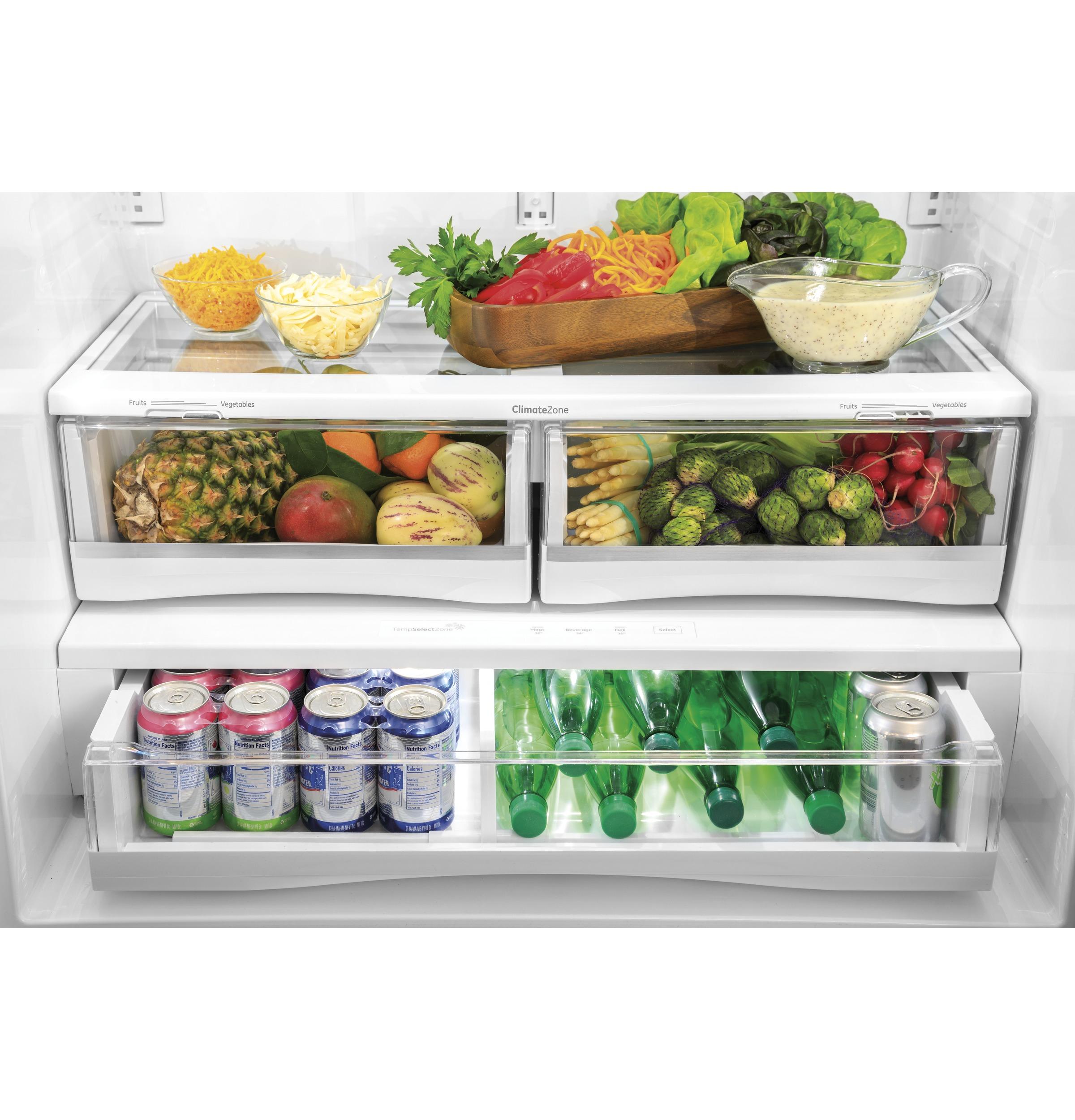 GE Profile™ Series ENERGY STAR® 22.1 Cu. Ft. Counter-Depth Fingerprint Resistant French-Door Refrigerator with Hands-Free AutoFill