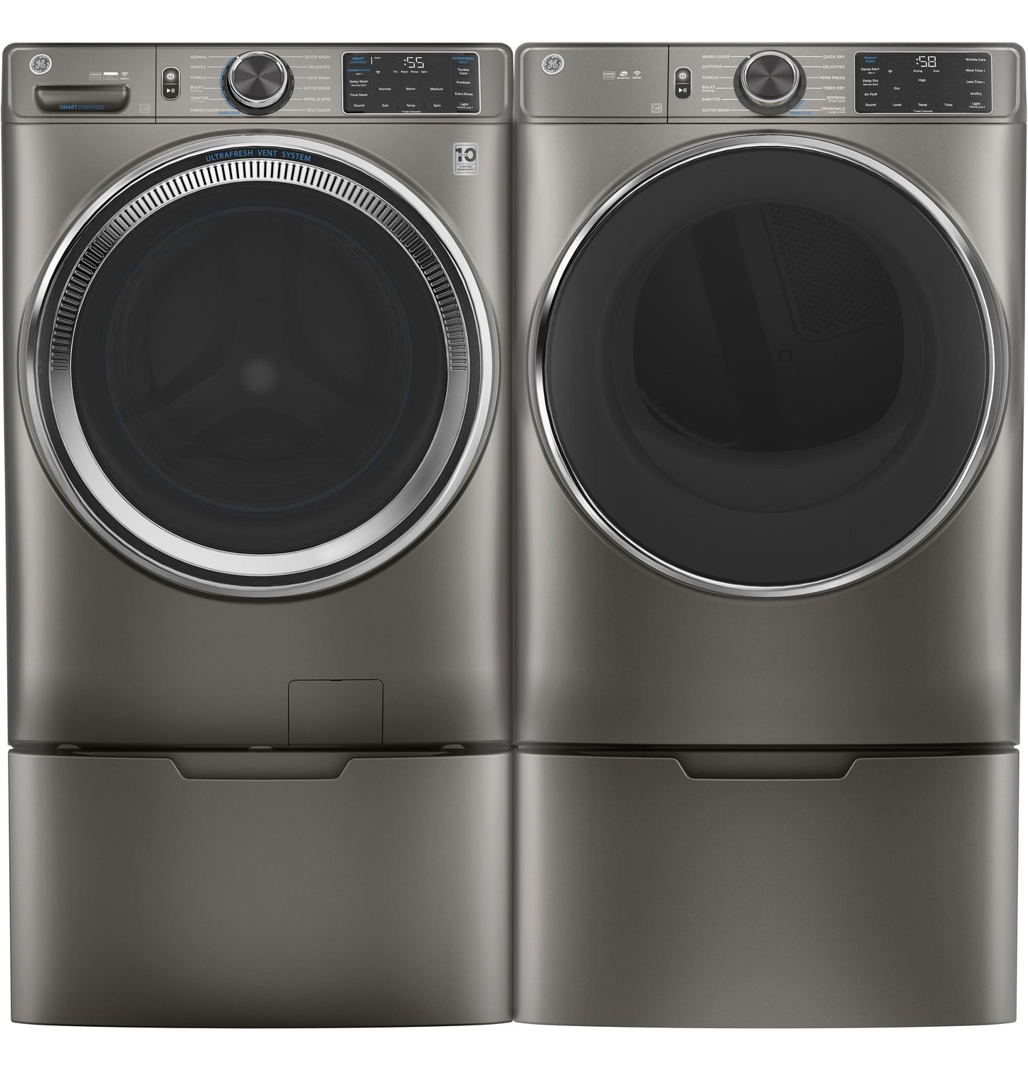 GE® 7.8 cu. ft. Capacity Smart Front Load Electric Dryer with Steam and Sanitize Cycle
