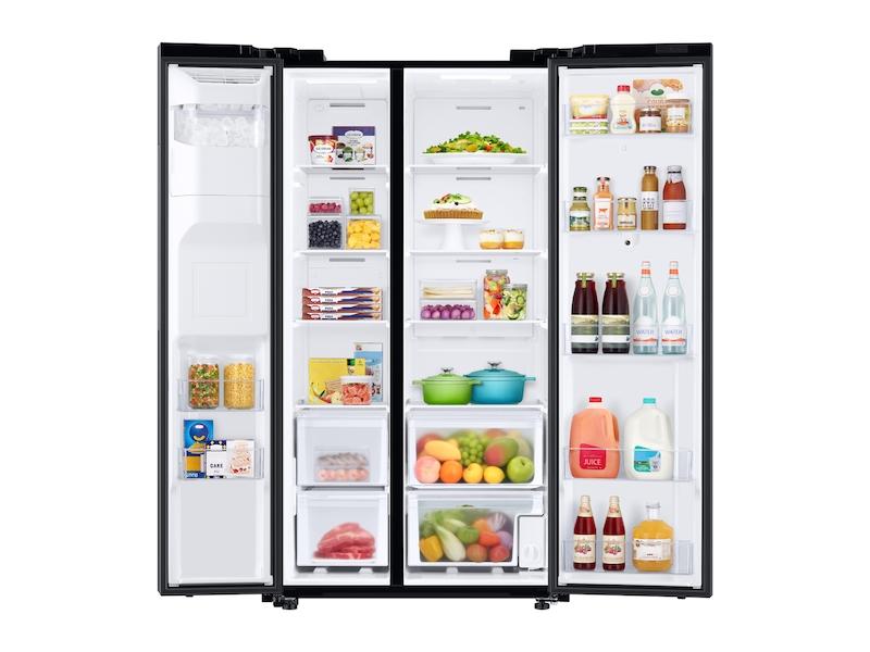 26.7 cu. ft. Large Capacity Side-by-Side Refrigerator with Touch Screen Family Hub™ in Black Stainless Steel