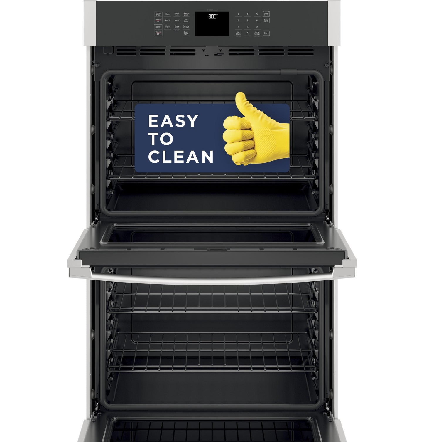 JTD3000SNSS GE® 30" Smart Built-In Self-Clean Double Wall Oven with Never-Scrub Racks