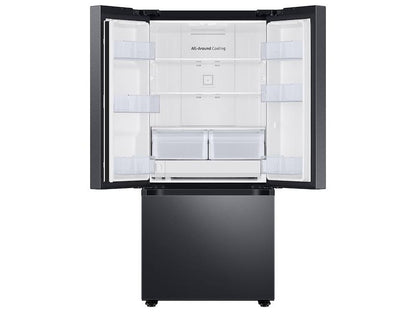 22 cu. ft. Smart 3-Door French Door Refrigerator with External Water Dispenser in Fingerprint Resistant Black Stainless Steel