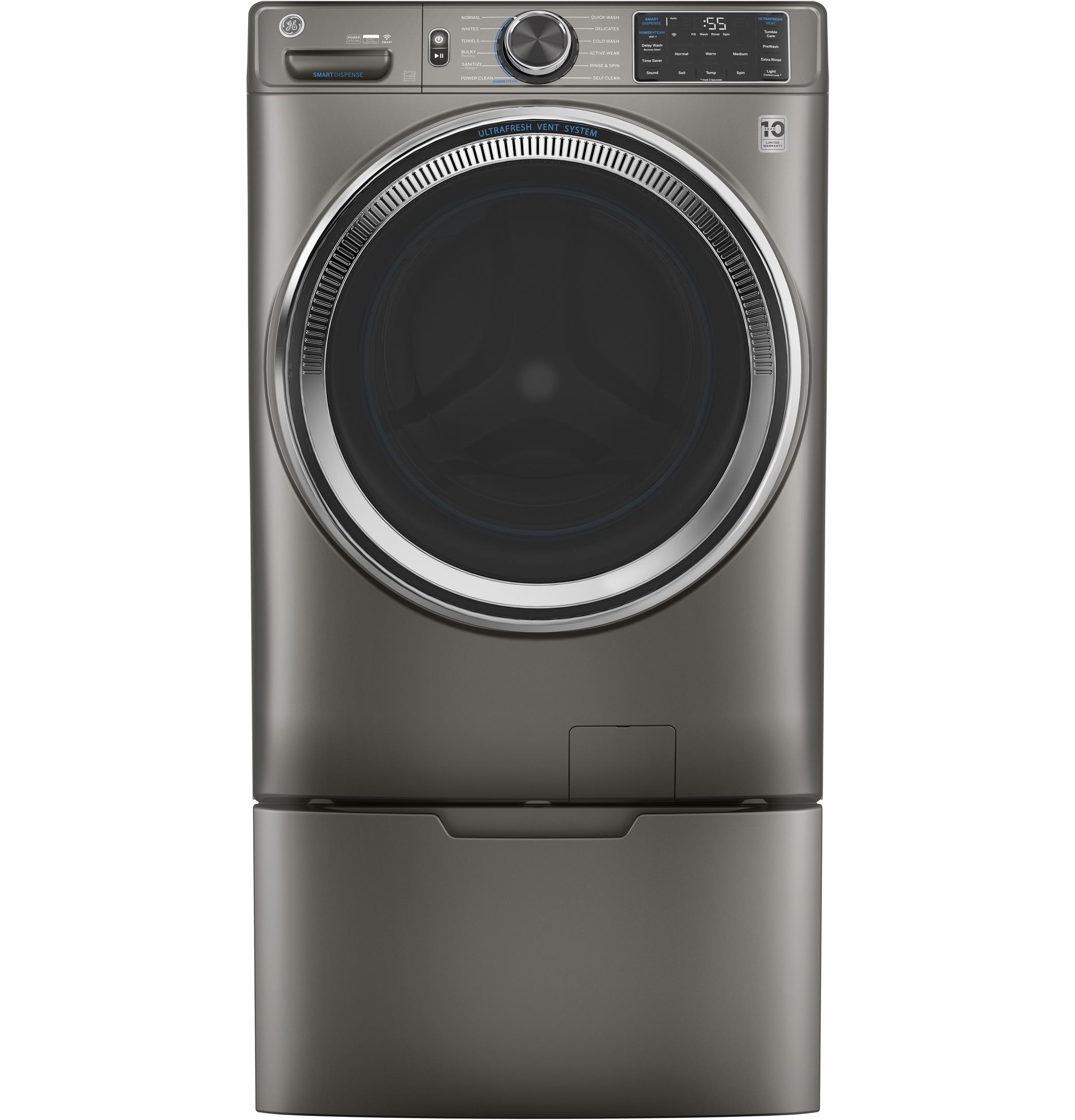 GE® 4.8 cu. ft. Capacity Smart Front Load ENERGY STAR® Steam Washer with SmartDispense™ UltraFresh Vent System with OdorBlock™ and Sanitize + Allergen