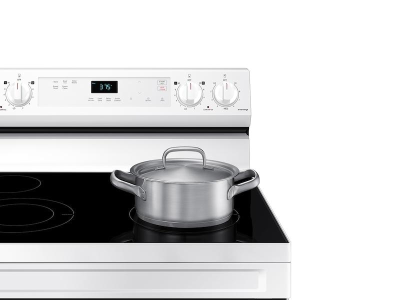 6.3 cu. ft. Smart Freestanding Electric Range with Steam Clean in White