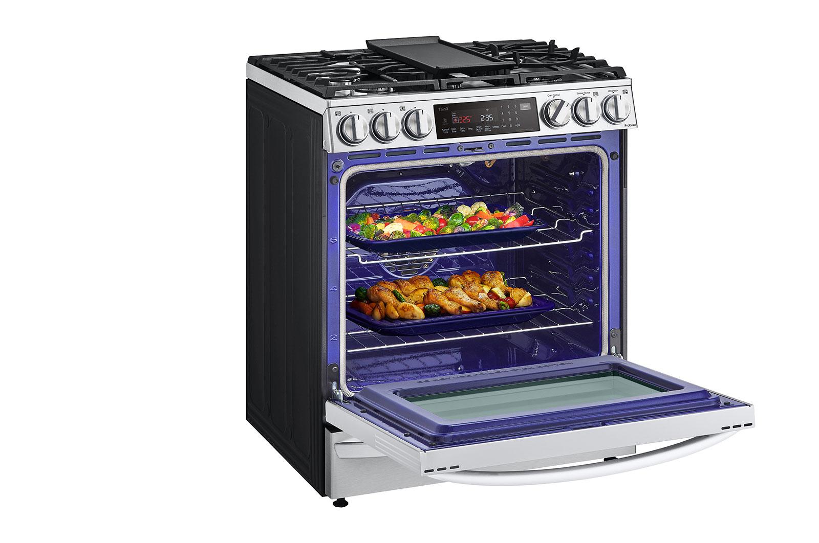 Lg 6.3 cu ft. Smart Wi-Fi Enabled ProBake Convection® InstaView™ Gas Slide-in Range with Air Fry