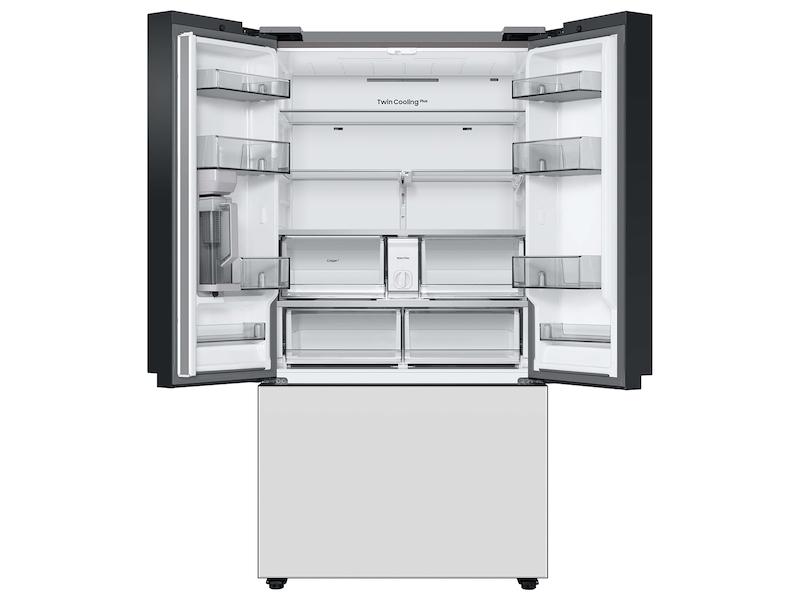 Samsung Bespoke 3-Door French Door Refrigerator (24 cu. ft.) with AutoFill Water Pitcher in White Glass