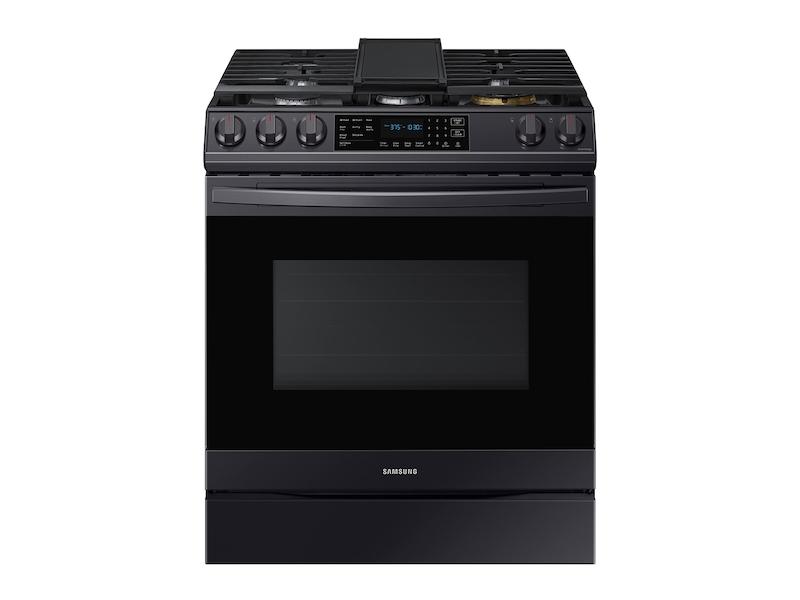 6.0 cu ft. Smart Slide-in Gas Range with Air Fry in Black Stainless Steel