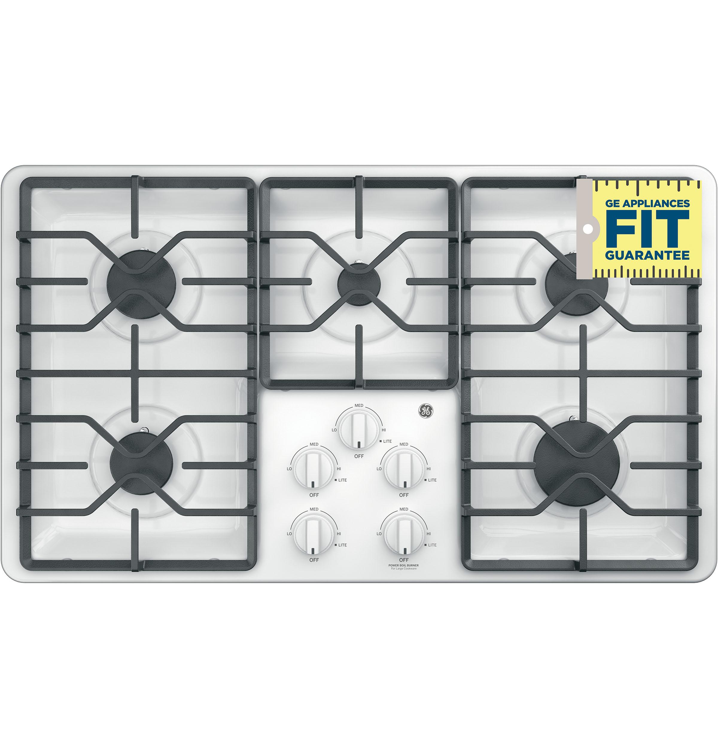 JGP3036DLWW GE® 36" Built-In Gas Cooktop with Dishwasher-Safe Grates