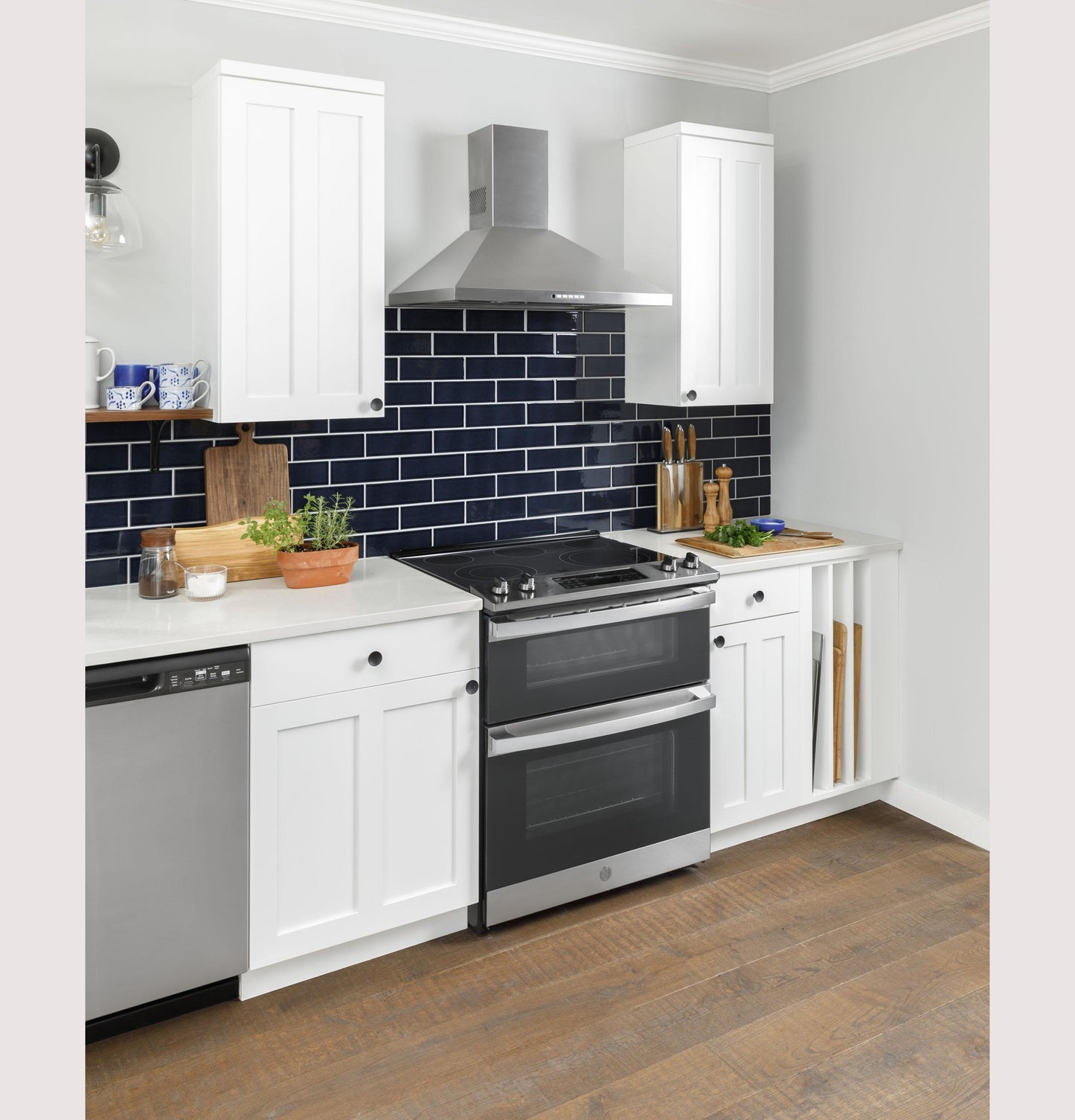JSS86SPSS GE 30" Slide-In Electric Convection Double Oven Range
