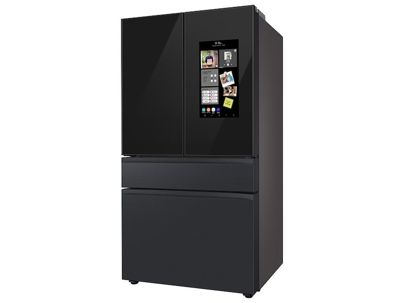 Samsung RF23BB89008MAA Bespoke 4-Door French Door Refrigerator (23 cu. ft.) - with Top Left and Family Hub™ Panel in Charcoal Glass - and Matte Black Steel Middle and Bottom Panels