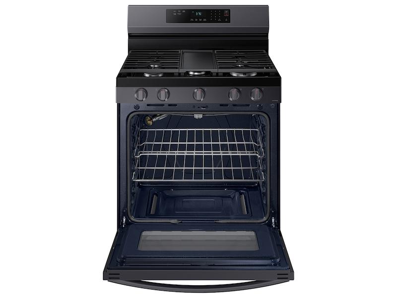 Samsung NX60A6311SG 6.0 cu. ft. Smart Freestanding Gas Range with 18K BTU Dual Power Burner & Self Clean in Black Stainless Steel