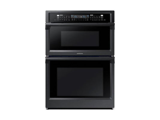 Samsung 30" Smart Microwave Combination Wall Oven with Steam Cook in Black Stainless Steel