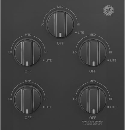 JGP3036DLBB GE® 36" Built-In Gas Cooktop with Dishwasher-Safe Grates