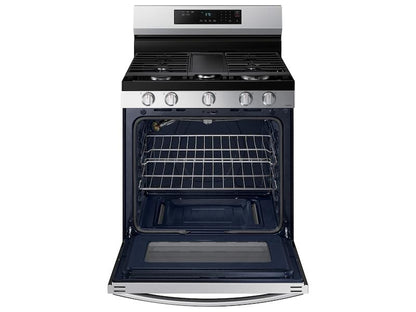 Samsung NX60A6311SS 6.0 cu. ft. Smart Freestanding Gas Range with 18K BTU Dual Power Burner & Self Clean in Stainless Steel